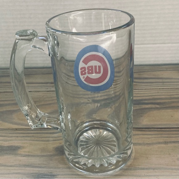 Chicago Cubs MLB Baseball Clear Glass Mug Stein with Emblem 12 oz - Picture 6 of 10